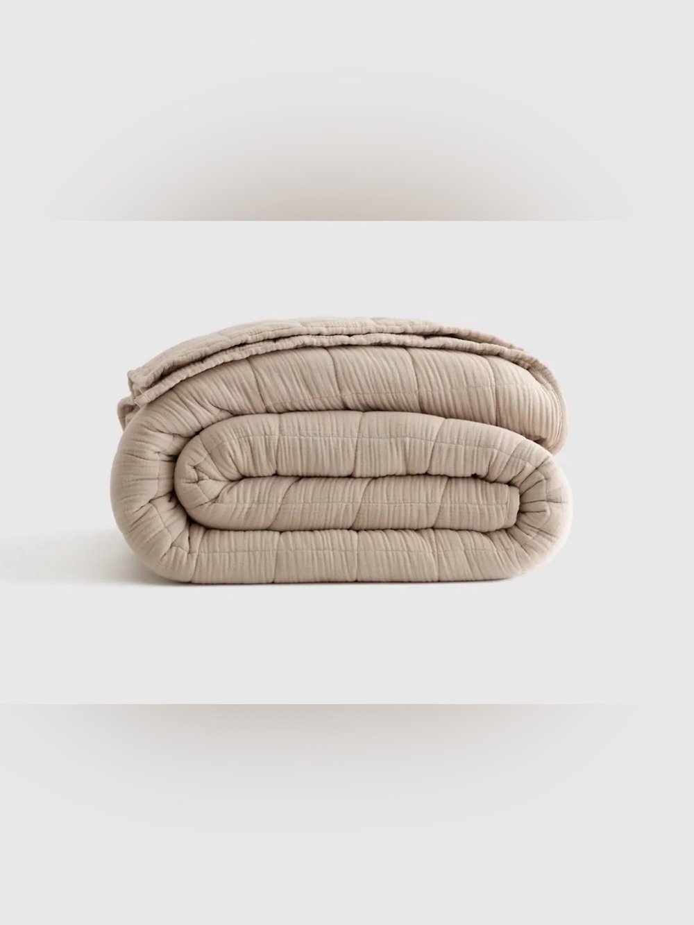 Quince Organic Cotton Box Quilt - Full / Queen size - Color: Dune